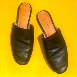 Madewell, black leather mules